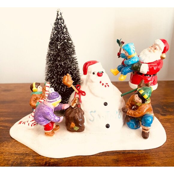 Department 56 Santa Comes To Town 1998 Original Snow Village Kids Snowman - Picture 1 of 7